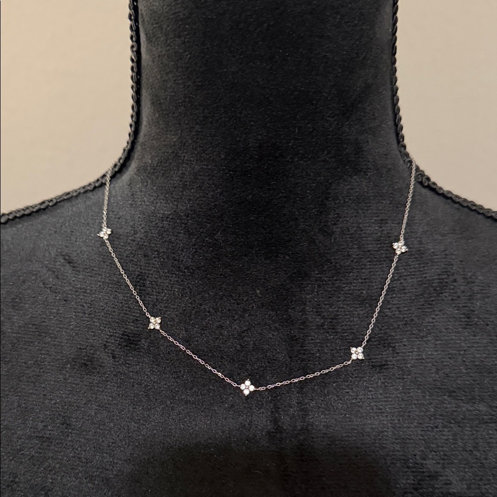 Sterling Silver Necklace with Crystal Accents